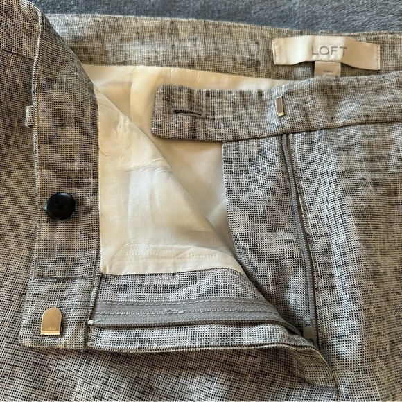 NWOT ANN TAYLOR LOFT Marled Gray Shimmer Lined Blend Crop Pants - Picture 7 of 11